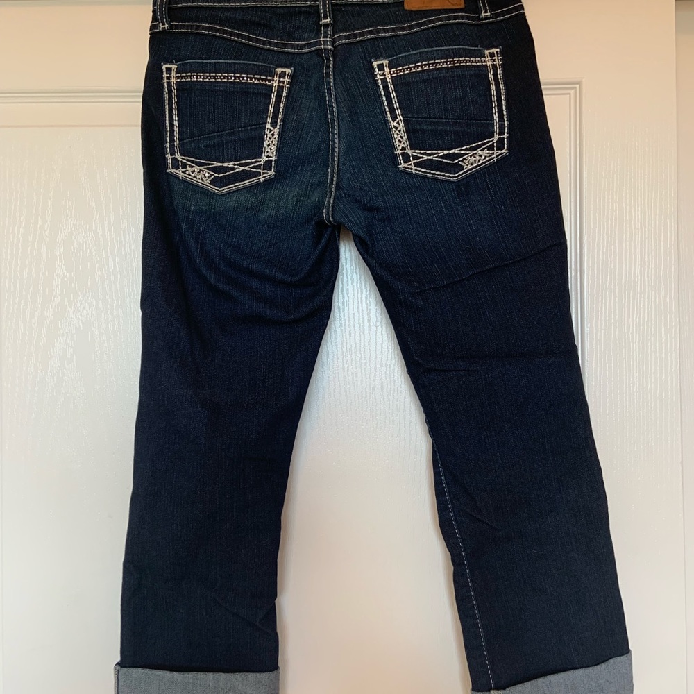 Dark denim jeans